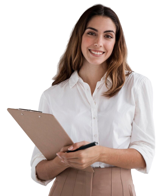 vista-frontal-elegante-empresaria-sosteniendo-portapapeles-espacio-copia